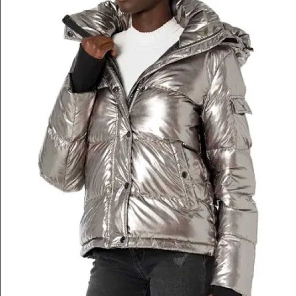 XS silver puffer down jacket